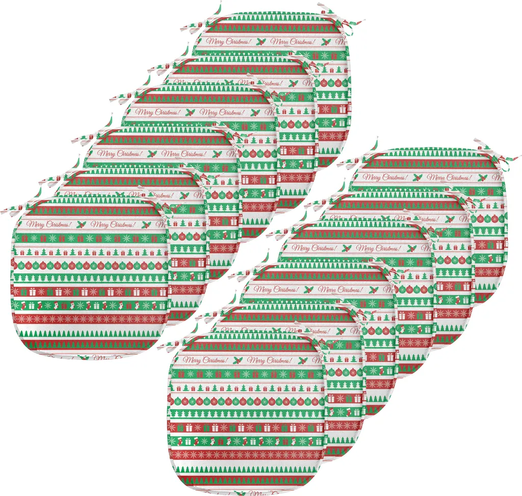 Cuscini Natalizi Decorativi ABAKUHAUS per Sedie - 12 Pack Verde