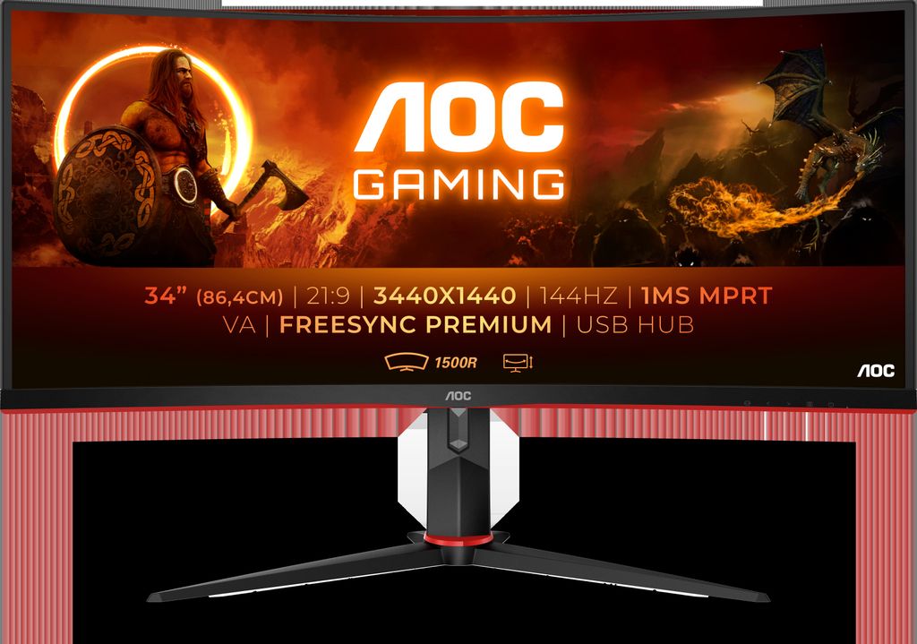 AOC G2 CU34G2X/BK, 86,4 cm (34"), 3440 x 1440 px, Quad HD, Obrázok produktu 