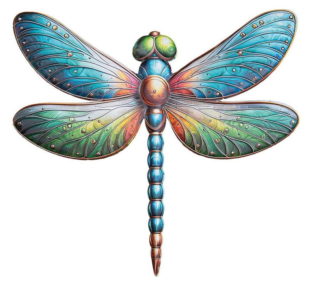 Anna's Collection Metall Wanddekoration Libelle 37,5x42,5cm bunt