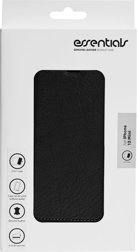 Essentials 1110565, Geldbörsenhülle, Apple, Apple iPhone 13 Mini, 13,7 cm (5.4"), Schwarz