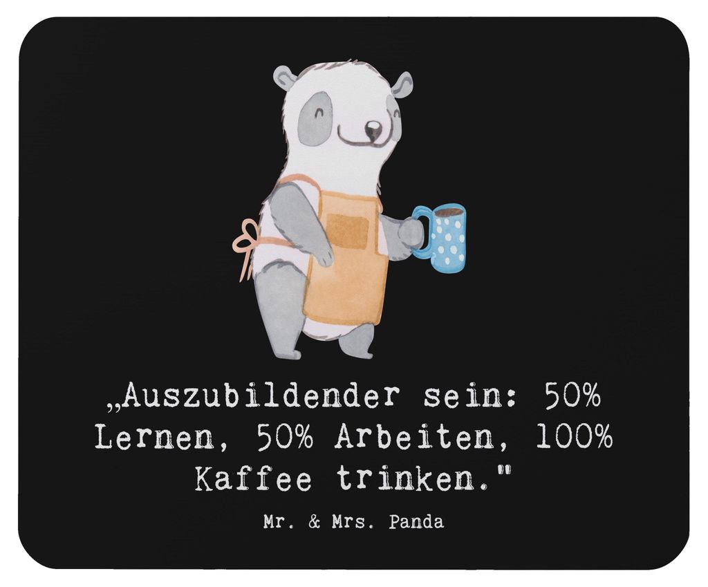 Mr. & Mrs. Panda Mouse Pad Auszubildender - Schwarz - Geschenk, computermatte, Arbeiten, humorvolle Aussage, Lernen, Berufsgestaltung, Motivation, ...