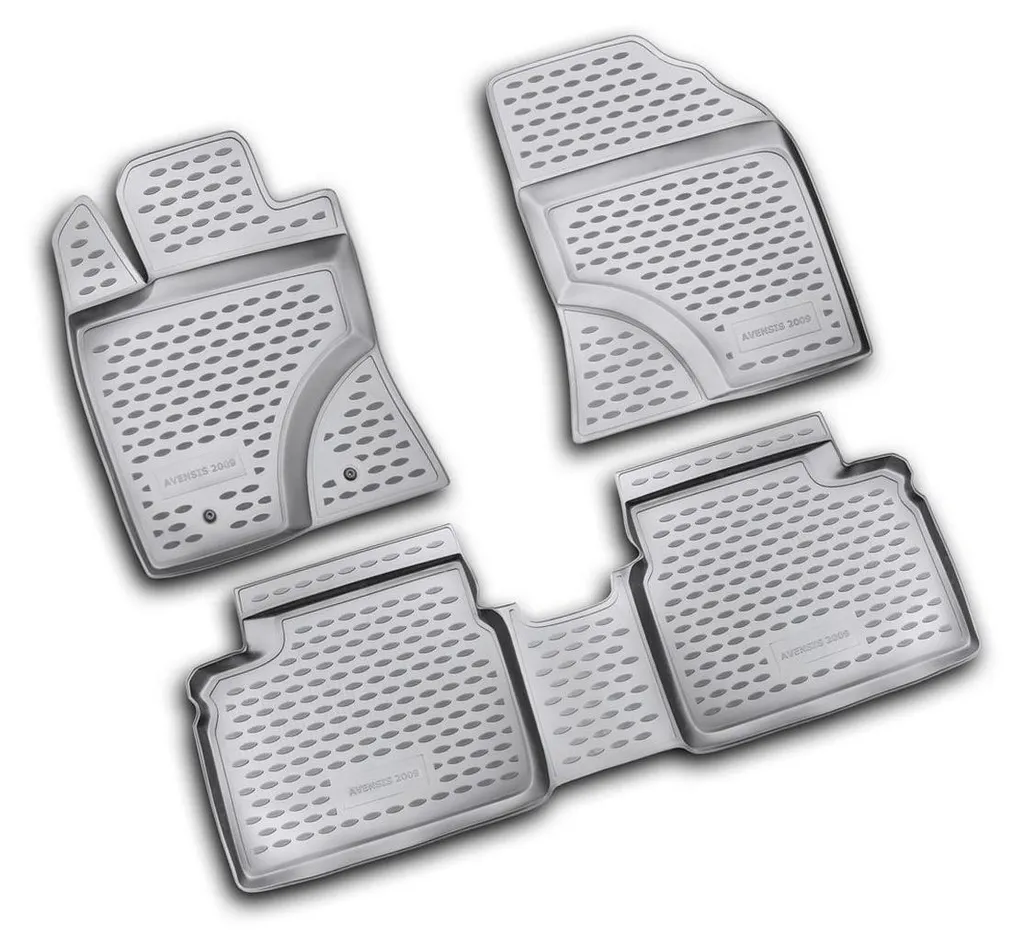 Jeu de tapis de voiture 3D en TPE pour Toyota Avensis Break Noir