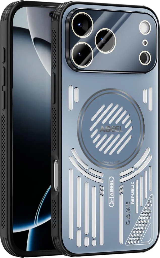 Custodia iPhone 17 Pro Max Alluminio Magnetica Blu - Protezione Totale