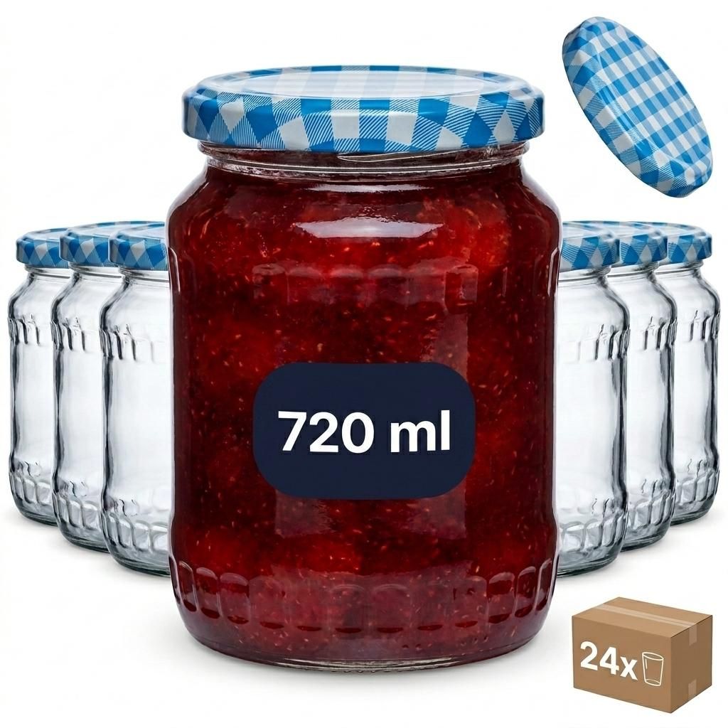 gouveo 24er Set Einmachgläser 720 ml Facette mit Produktbild 