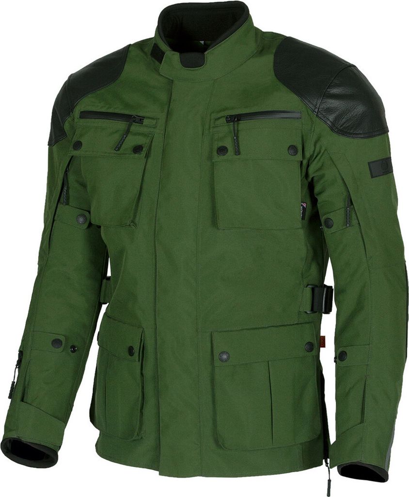 Giacca da moto Merlin Sayan D3O in tessuto, verde/nero, XL Immagine del prodotto 