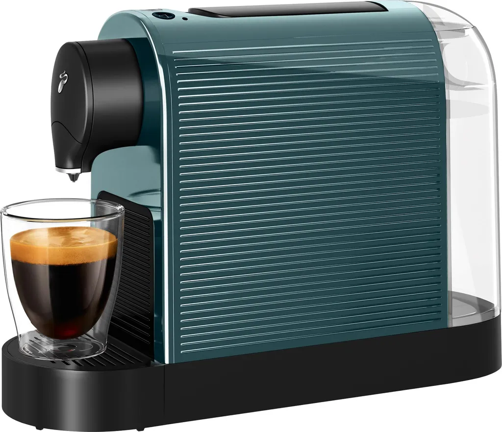 Tchibo Cafissimo „Pure plus“ Kaffeemaschine Kapselmaschine für Caffè Crema, Espresso und Kaffee | 0,8l | 1250 Watt | 11,9 x 33,7 x 24 cm | Deep Teal G