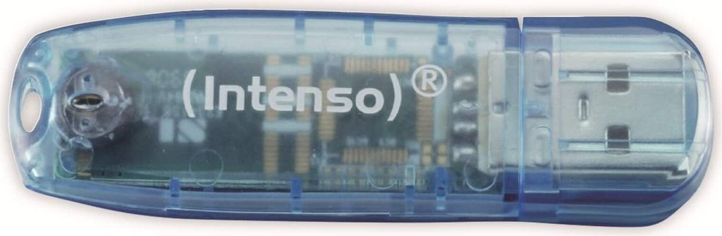 Memoria USB 2.0 de 4 GB, línea "Rainbow", color azul Imagen del producto 