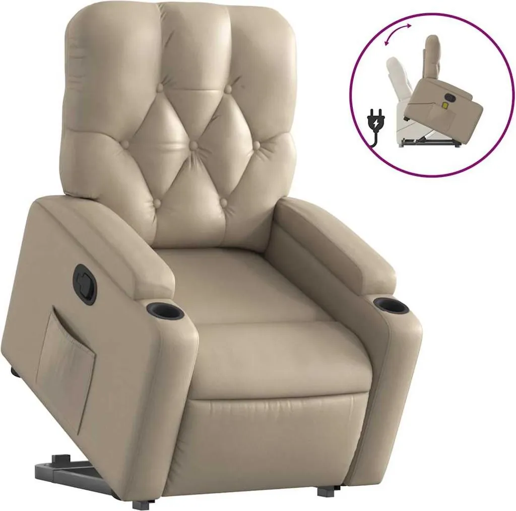 vidaXL Fauteuil relax avec releveur en similicuir marron cappuccino