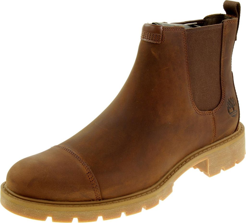 TIMBERLAND Elmhurst Mid Chelsea Boot - Herren Stiefelette Leder Braun TB0A29N5-F13 , EU 44 US 10