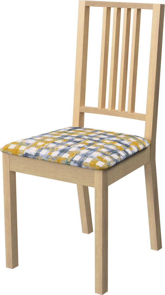 Dekoria Börje Sitzbezug, blau-gelb, Stuhlbezug Börje