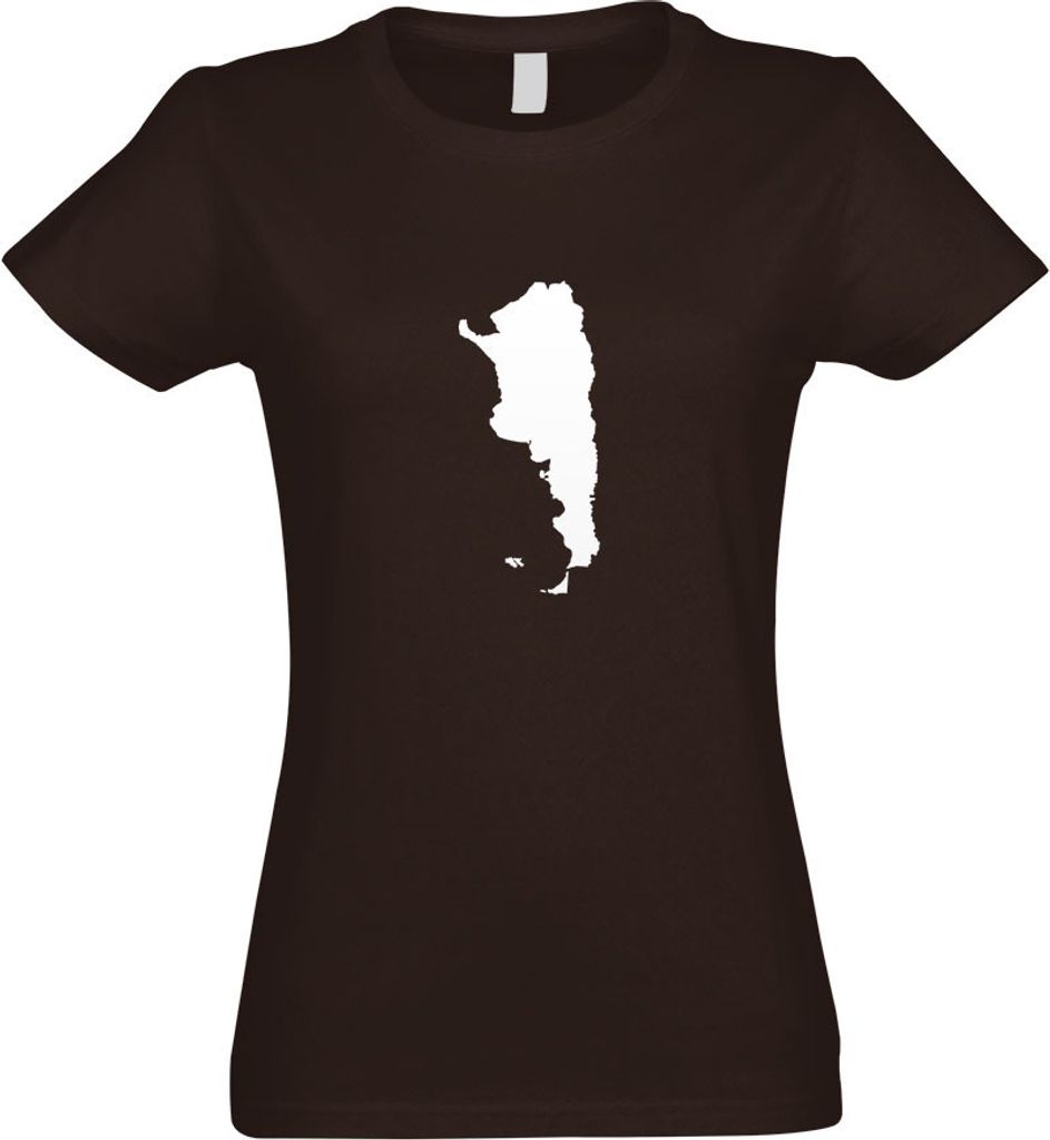 Kiwistar - T-Shirt tailliert - Damen - Chocolate - Argentinien Umriss Kontur - mit Motiv Bedruckt - Funshirt Design - Sport - Freizeit - Damen - XXL