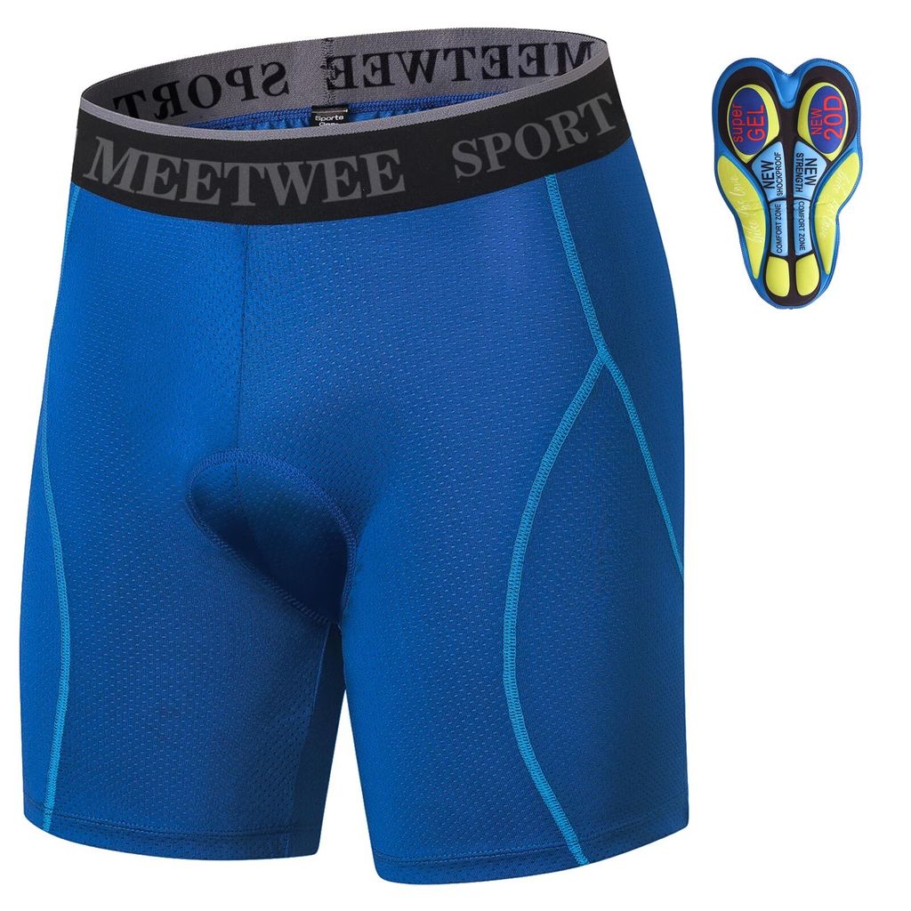 Fahrradunterhose Herren Fahrradhose 4D Gel Radlerhose MTB Biking Cycling Shorts S Blau