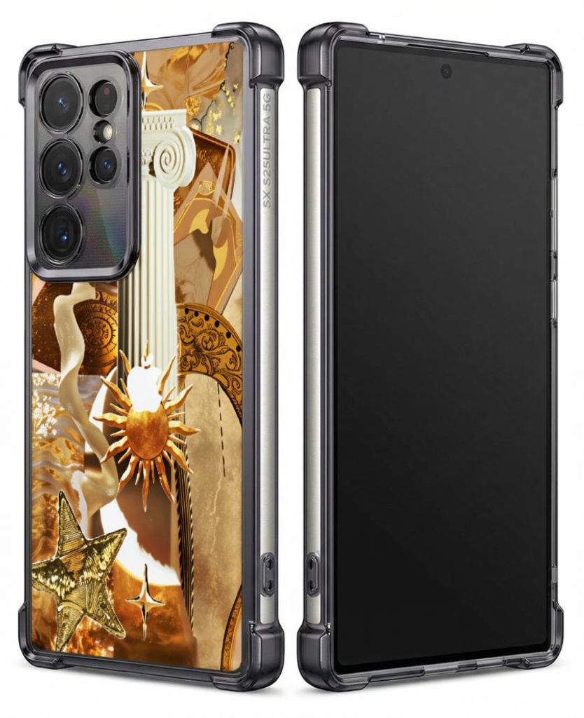 Personalisierte Hülle mit Bild für Samsung Galaxy S25 Edge Elektroplattiert TPU Stoßdämpfer Handyhülle mit Sonne, Stern, Muschel, Wellen, Sand