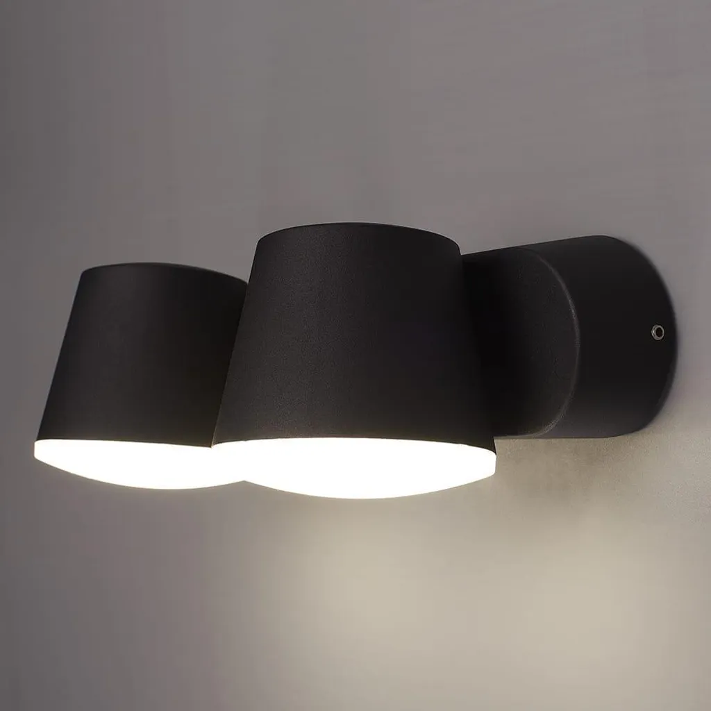 Applique murale LED design noir extérieur étanche IP54 12W 600lm - 7