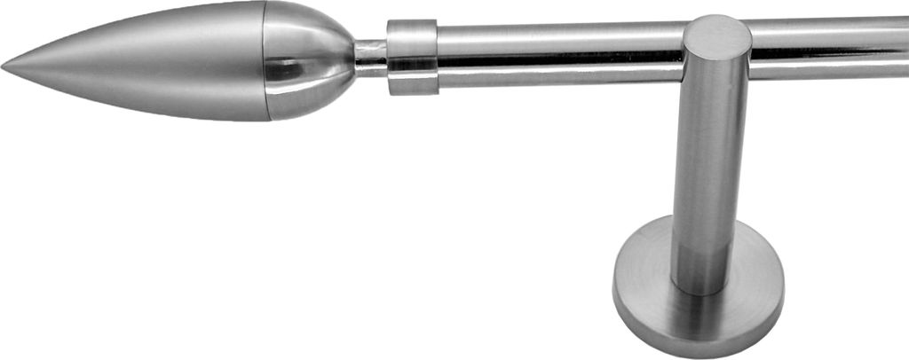 Gardinenstange mit Wandhalterung I echtes Edelstahl Rohr 1-läufig I Ø 16mm | H10