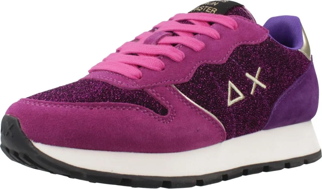 Baskets Basses Femme Sun68 Ally Glitter Rose en Textile Confortable et Mode