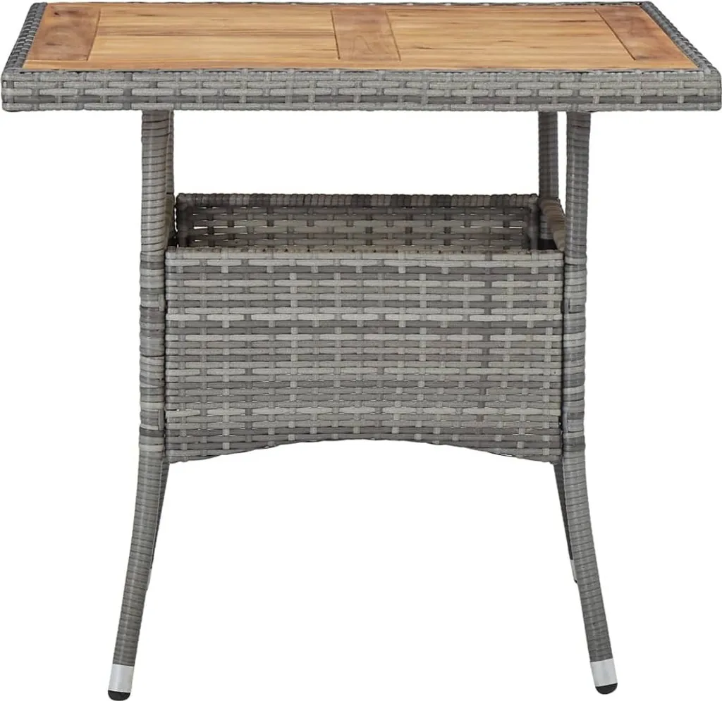 Grande Table de Jardin Rectangulaire 180cm Gris Anthracite et Acacia