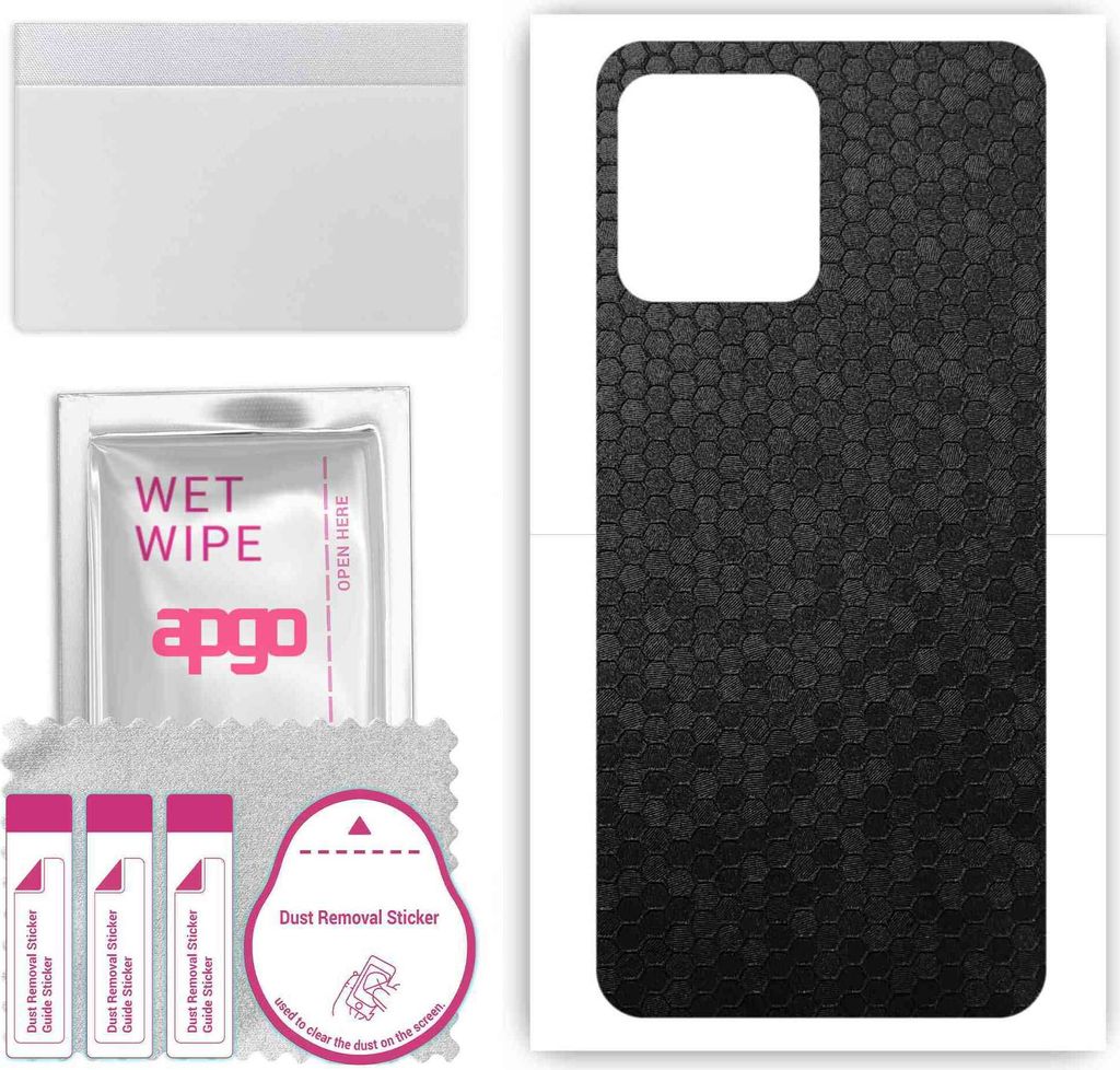 apgo Rückseite Schutzfolie, Skin, kompatibel mit Motorola Moto X40, Hinten Displayschutzfolie aus Vinylfolie, kratzfest, einfache Montage - Schwar...