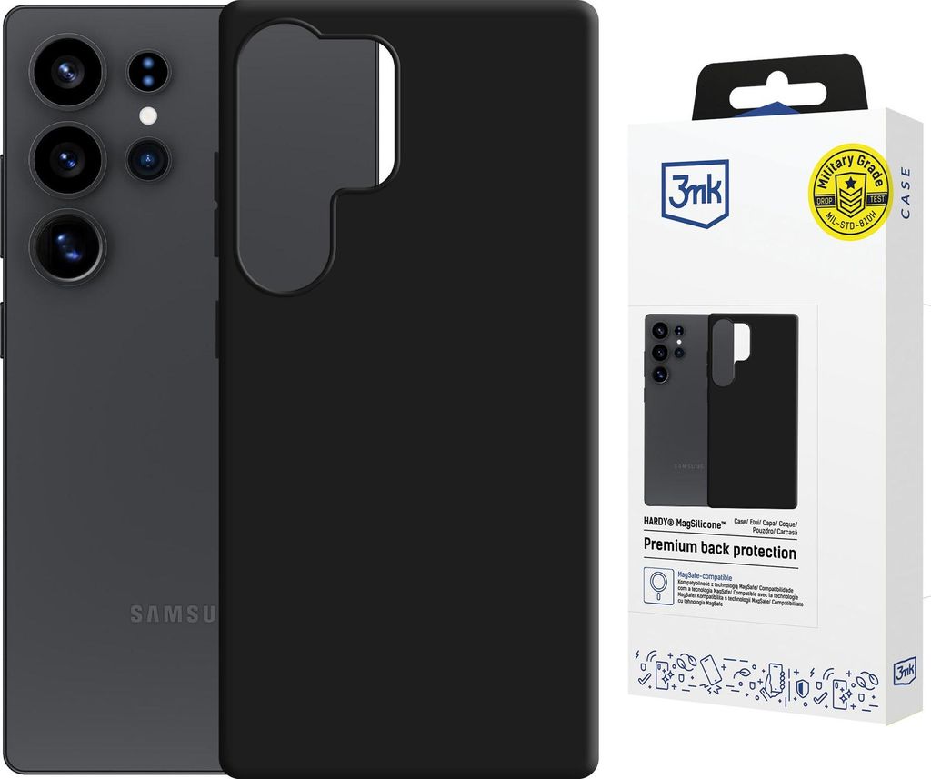 3MK Hardy MagSilicone Samsung Galaxy S25 Ultra schwarz