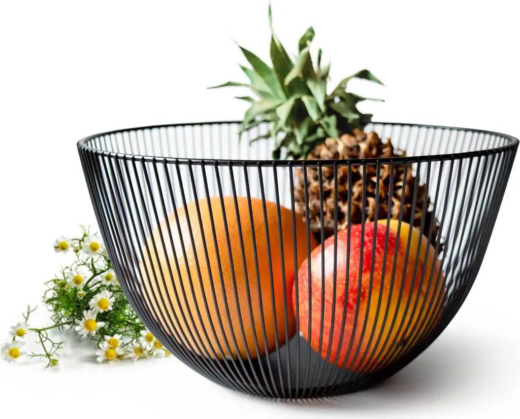 Panier en métal rond pour fruits et légumes - Bol décoratif de table