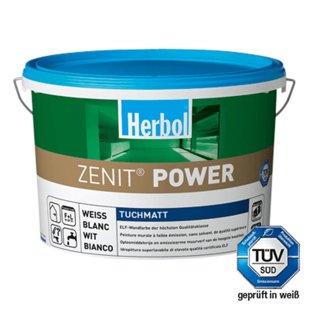 5l Herbol Zenit Power weiß hochdeckende Wandfarbe Innenfarbe Deckenfarbe