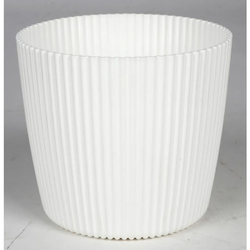 Lot de 10 cache-pots BURI Milly 15cm à cannelures en plastique robuste