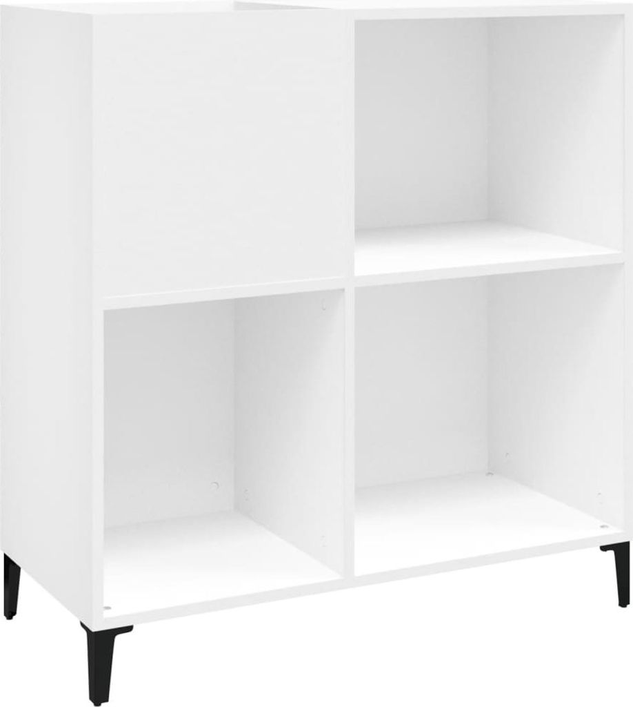 Plattenschrank Weiß 84,5x38x89 cm Holzwerkstoff