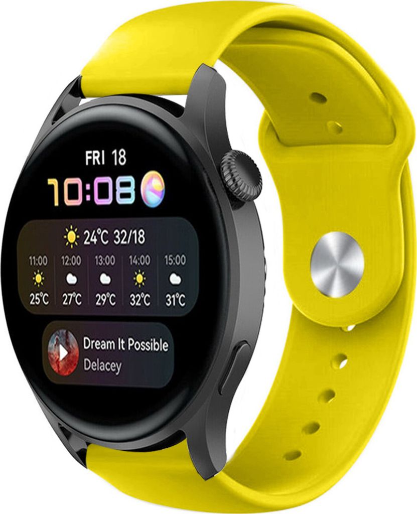 Strap-it Huawei Watch 3 (Pro) Sportarmband (Gelb)
