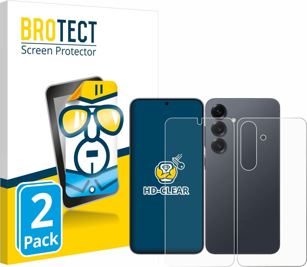 2x Für Samsung Galaxy S25 (Display+Rückseite) Schutzfolie BROTECT Displayschutz Display Schutz Folie Klar Transparent