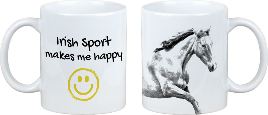 Irischer Sport - Becher mit Pferd, fröhlicher Becher für Hundefreunde, personalisiertes Geschenk der Marke Art-Dog