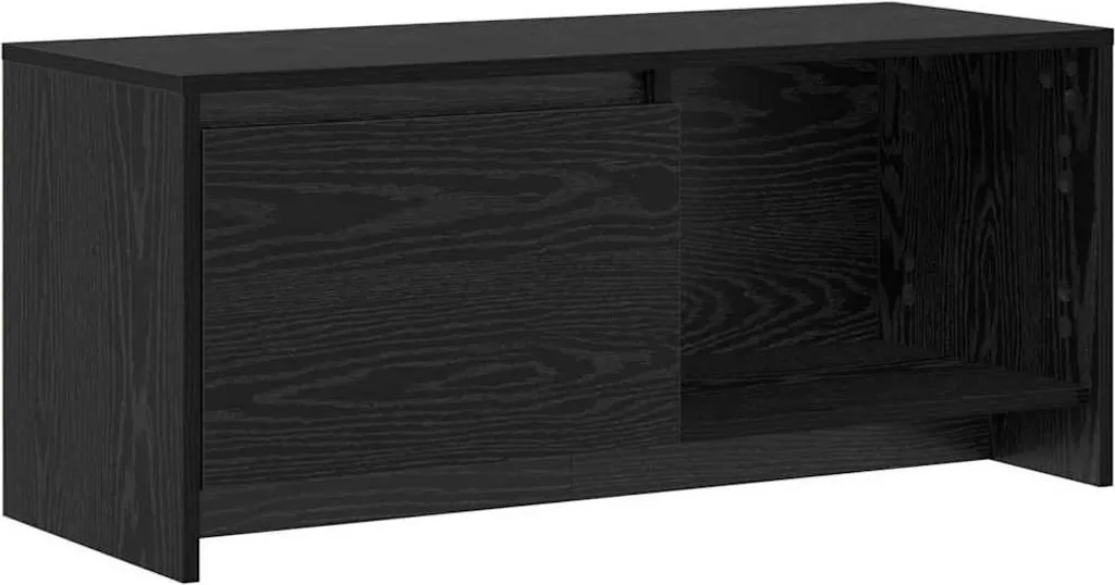 Maison Exclusive - Mobile TV da parete effetto rovere nero 90 x 35 x 40 cm - 2