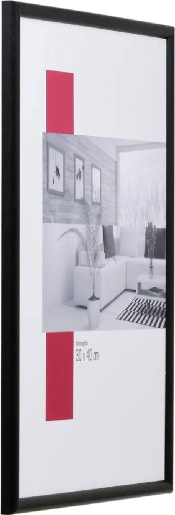 Cornice Nera 25x35 cm Design Moderno - Profilo 20mm Legno e Plexiglass - 2