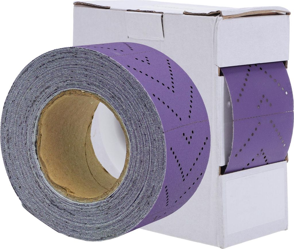 1 Stk. Schleifscheiben Nass Trocken Wasserdicht Klett-Schleifpapier für Holzbearbeitung, Automobil-Restauration 70mm x 12m 240 Körnung Lila Keram...