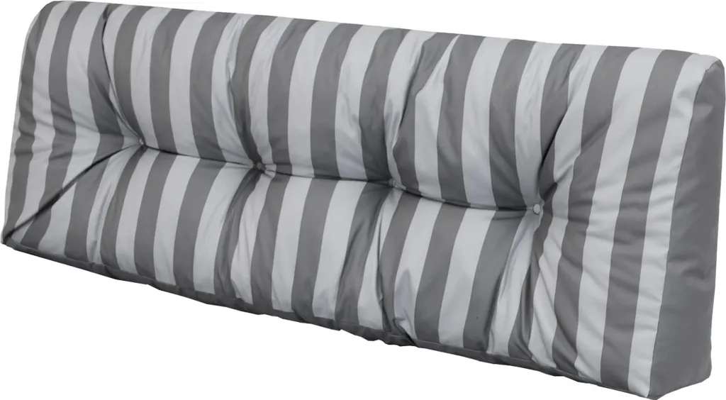 Cuscino in pallet, cuscino da giardino, sedia a sdraio, luogo di incontro, luogo di festa, con possibilità di disposizione a piacere, Ache con strisce bianche, 120 x 40 cm