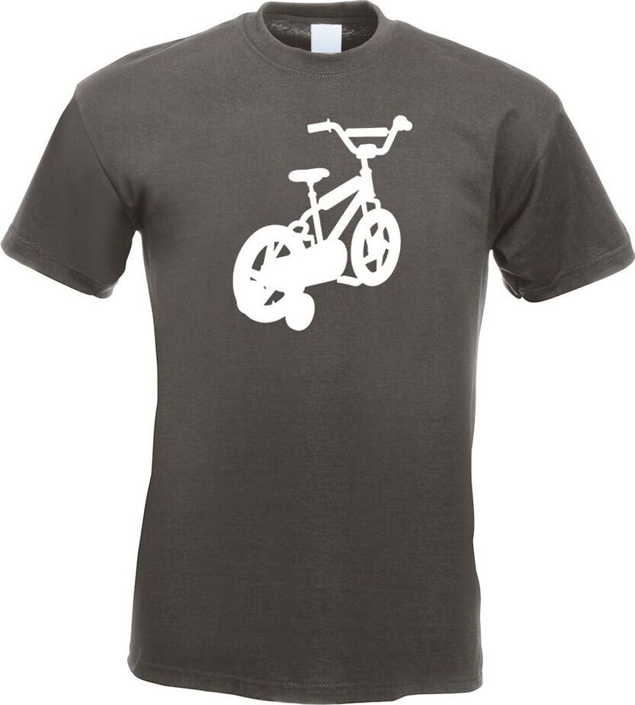 Kiwistar - T-Shirt - Graphit - Fahrrad Stützräder Herren Funshirt Bedruckt Design Sprüche Spruch Motive - mit Motiv Bedruckt - Funshirt Design -...
