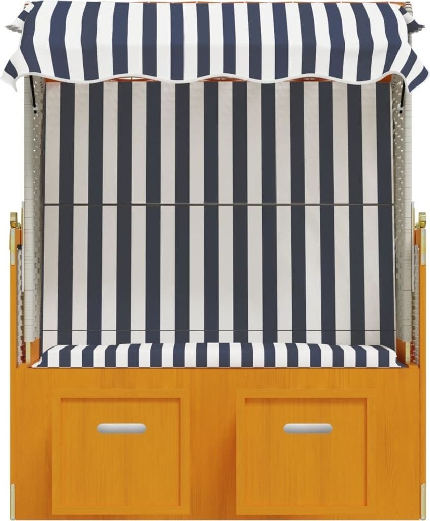 vidaXL Strandkorb mit Dach Poly Rattan & Massivholz Weiß & Produktbild 5