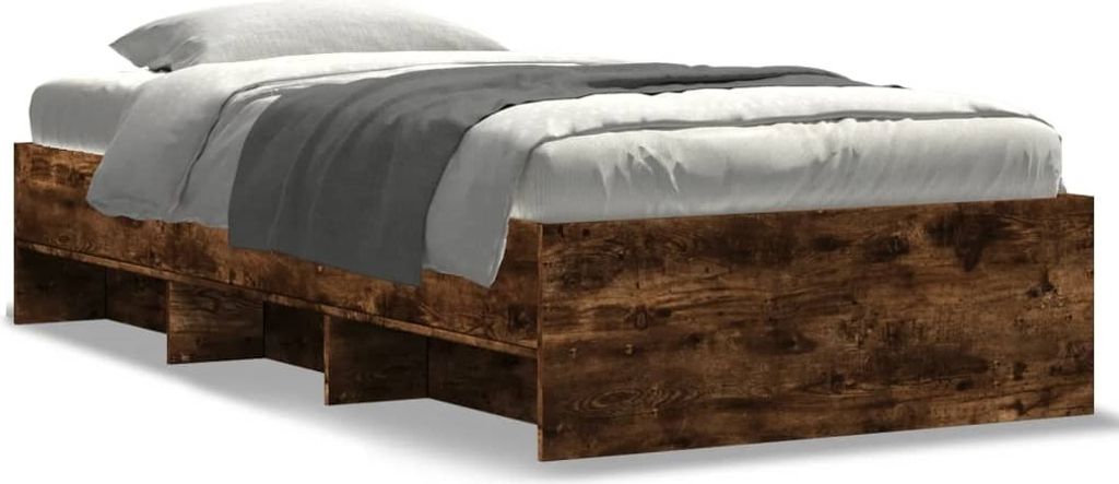 Maison Exclusive - Bettgestell ohne Matratze Räuchereiche 75x190 cm Holzwerkstoff