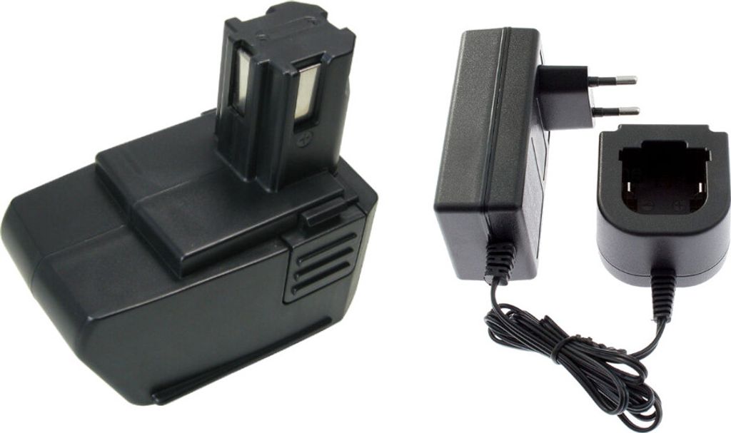 Trade-Shop 2in1 Set: Ni-MH Akku 9,6V / 3300mAh + Ladegerät inkl. Netzteil für viele Hilti Elektrowerkzeuge wie SF100 SF100A / Akku-Bohrschrauber