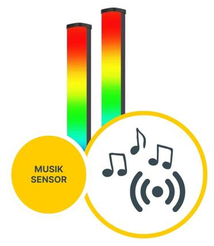 MeLiTec 2 Tischleuchten RGBW ML03/ ML04 mit Musiksensor, weiß oder schwarz : Schwarz Farbe: Schwarz
