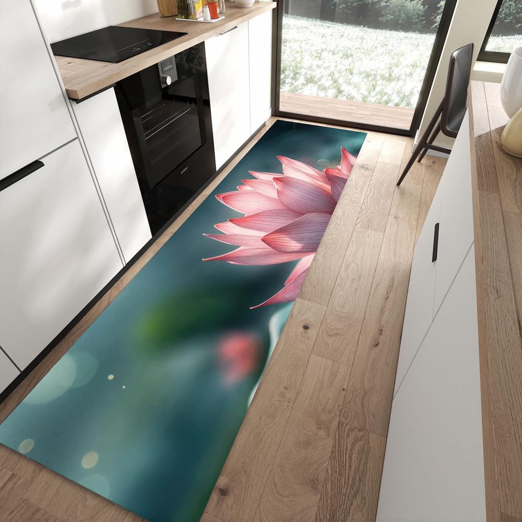 Küchenteppich 80x300cm rutschfest & abwischbar PVC Läufer - Lotuszauber