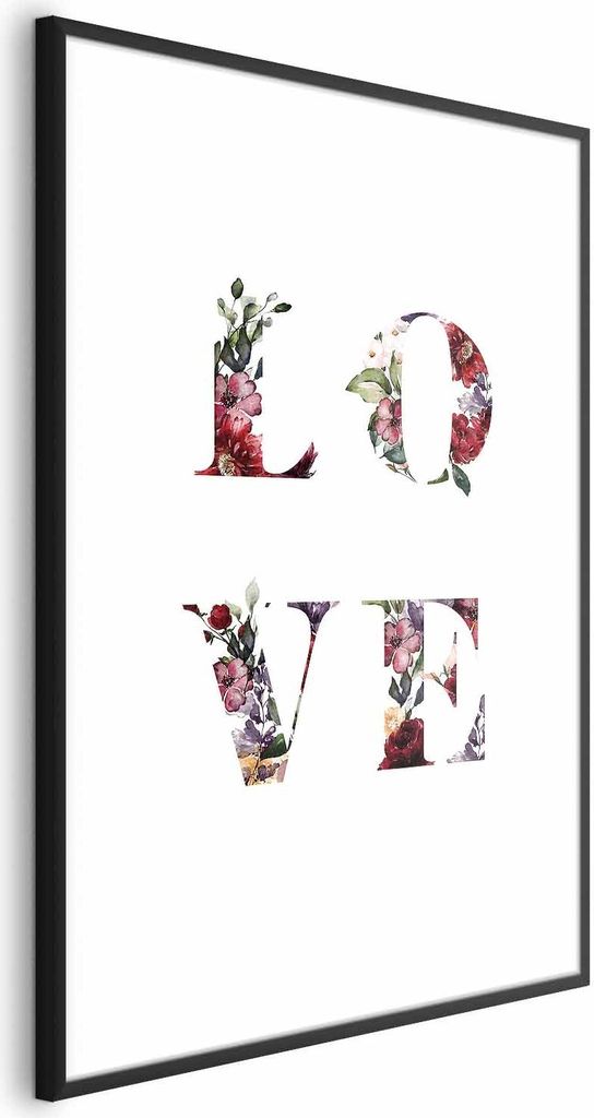 Posterpapier Poster - Love in Flowers 29.7x42 cm Text m-A-0909-ao-a