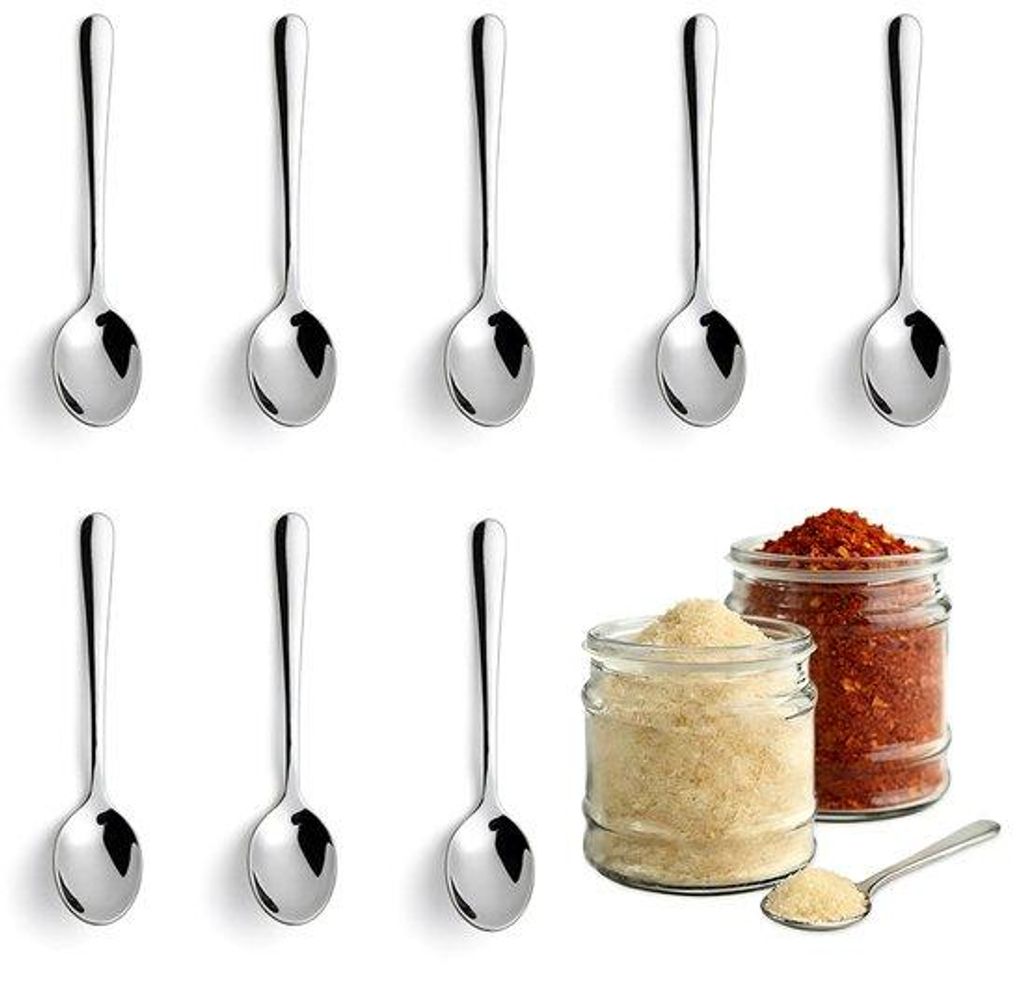 8-stufige Mini-Grundierungsspitzen für Kräuterbecher - Haushaltskristalllöffel - Edelstahl - 7,5 cm - Knabenlöffel - runde Kante - Schattige kl...