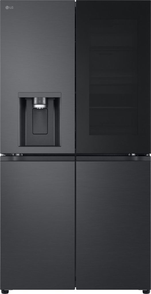 LG GMG960EVEE Side-by-Side French-Door, Matt Black Stainless Festwasseranschluss, NoFrost, InstaView