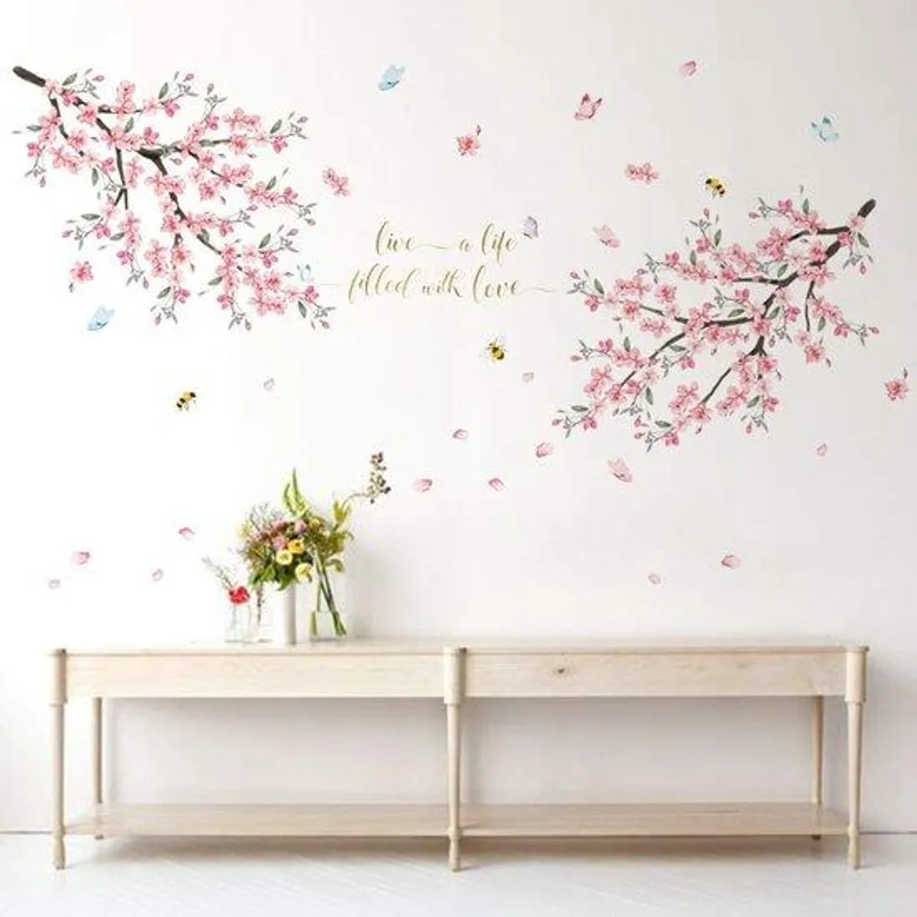 Sticker mural japonais fleur de cerisier autocollant grand format