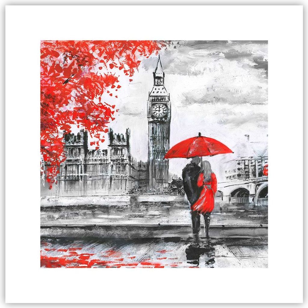 Poster - Poster ohne Rahmen - London Architektur big ben - 30x30 cm - Wand Bild - Wanddeko - Wandbilder - Kunstposter - Wandposter - Bilder - Kunst...