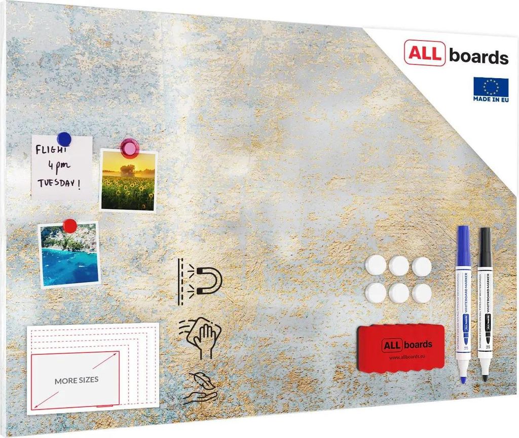 Tablica na magnesy METALboards,  złoty beton 90x60 cm + Zdjęcie produktu 