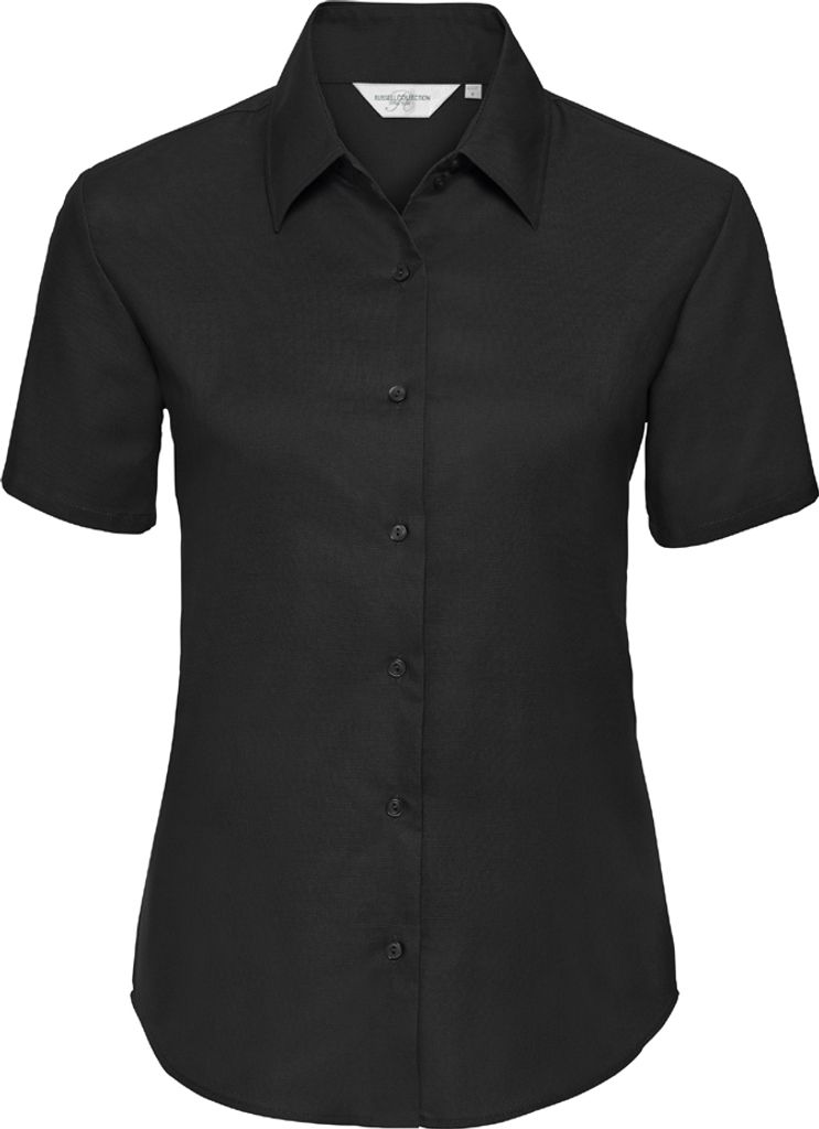 Russell Collection - Hemd für Damen kurzärmlig PC5910 (S) (Schwarz)