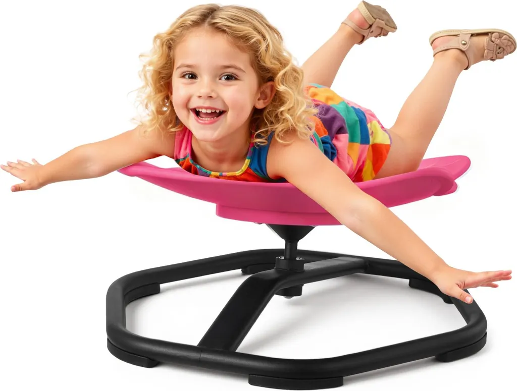 Sedia girevole per bambini VEVOR, sedia girevole sensoriale a forma di elefante, portata 100 kg, giocattolo sensoriale con base in metallo antiscivolo, per favorire la coordinazione, l'equilibrio, la concentrazione, rosso