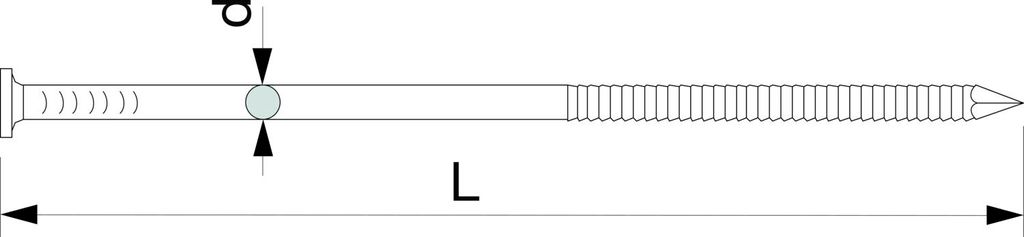 Sparennägel (Spezialnägel) 6,0 x 210 mm Holznägel für Dachsparren verzinkt