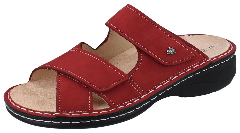 Sandalias cómodas para mujer en color rojo Imagen del producto 